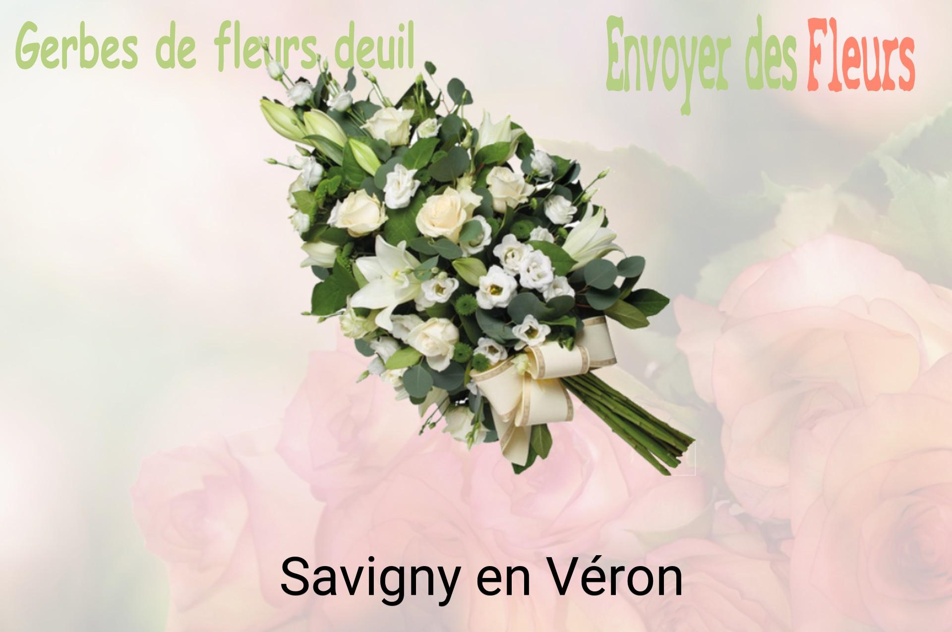 Gerbe de fleurs de deuil livrée à Savigny-en-Véron